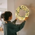 thumbnail image 6 of MXTPOV Flocked Christmas Wreath with LED Lights, Snowy Wreath, Christmas Wreaths for Front Door Party Wedding, Home Decor, 11.8 inch, 6 of 6