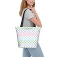 thumbnail image 2 of Salouo Colorful Checkerboard for Shoppers Tote for Women Foldable Handbags with Big Capacity Casual One-Shoulder Shopping Bag Hobo Bags Fit for Office/Shopping/Park, 2 of 6