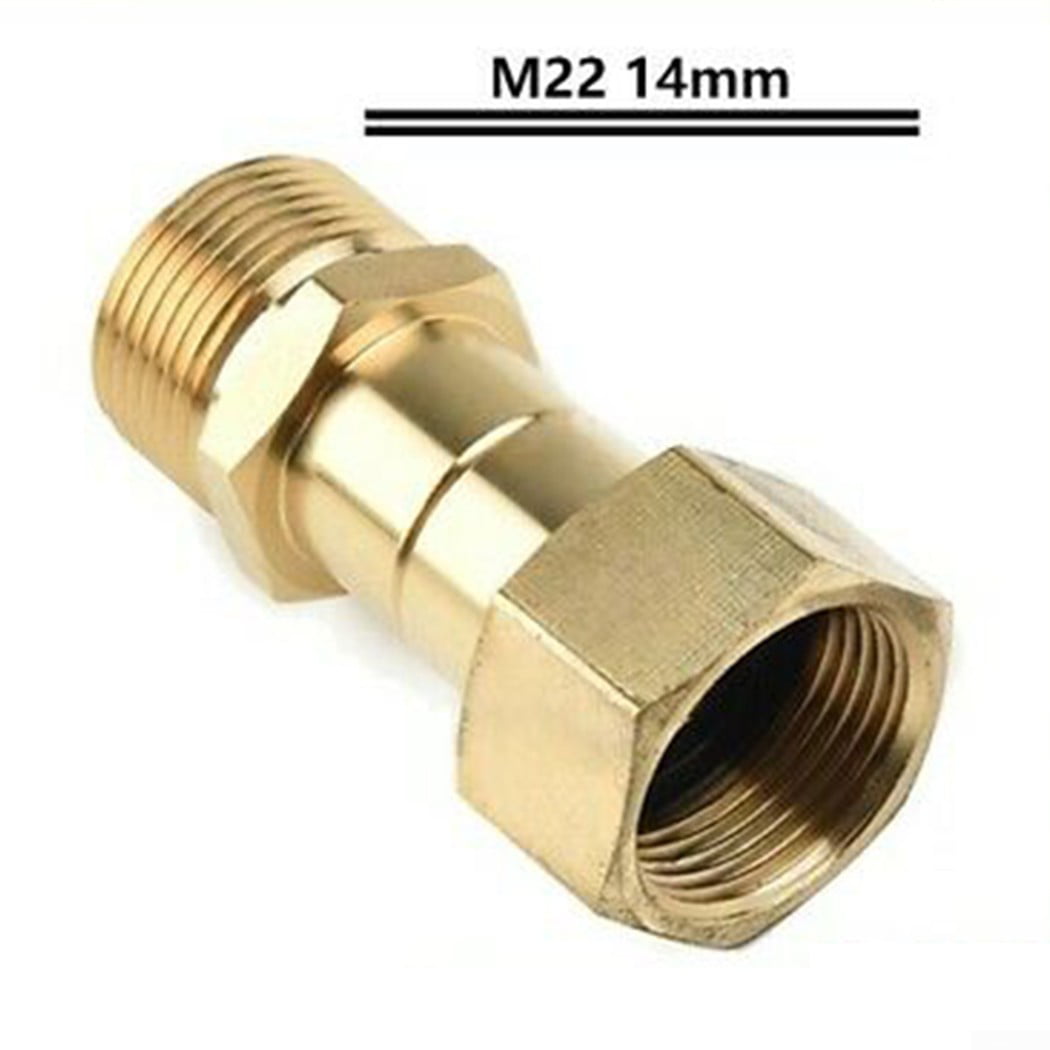 Brass 14mm Thread Fitting Hose Connector Adapter Swivel Joint Pressure Washer 
