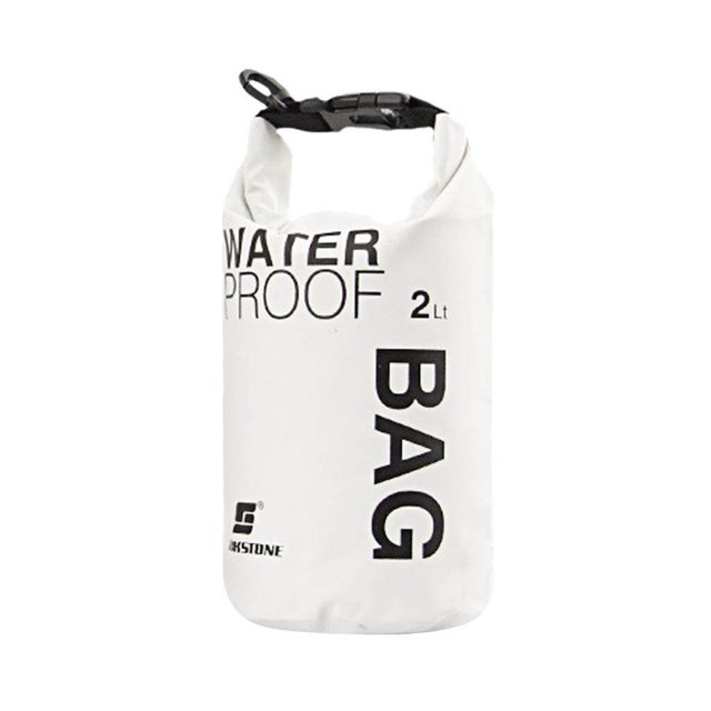 Sac Imperméable Pochette de Kayak Pochette de Camping Rafting Pochette Flottante 2L Blanc