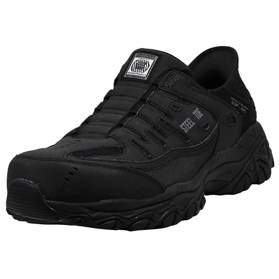 Skechers Mens Slip on Shoes Cankton - Faison Hands Free Slip-Ins Shoe with Steel Toe & Air-Cooled Memory Foam