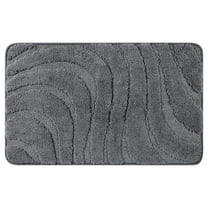 Unique Bargains Non Slip Bath Mat Geometry Bathroom Rug Absorbent Mat Microfiber Bath Rugs Dark Gray 20" x 32"