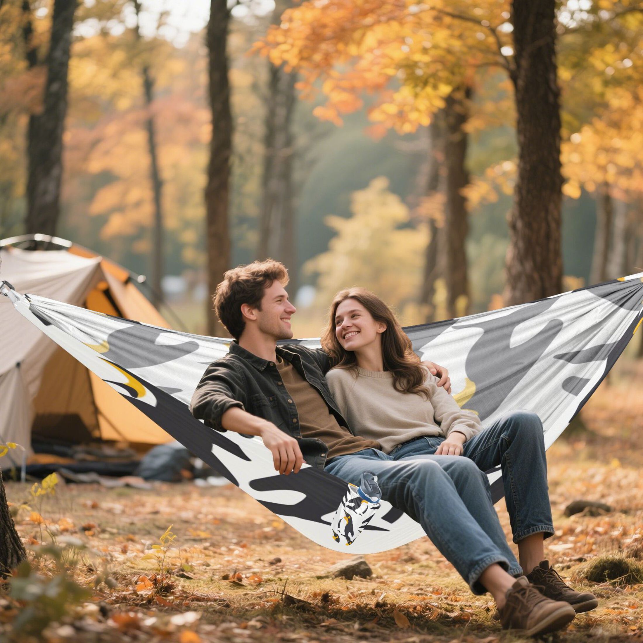 Hammock Camping Hammock Nylon Portable Hammock Travel Camping Hammock Black Penguin