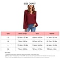 thumbnail image 5 of Bienvenido Blouse V Neck Long Sleeve Pure Color Casual Loose Turn Down Collar Shirt for Autumn Spring Women Red S, 5 of 8