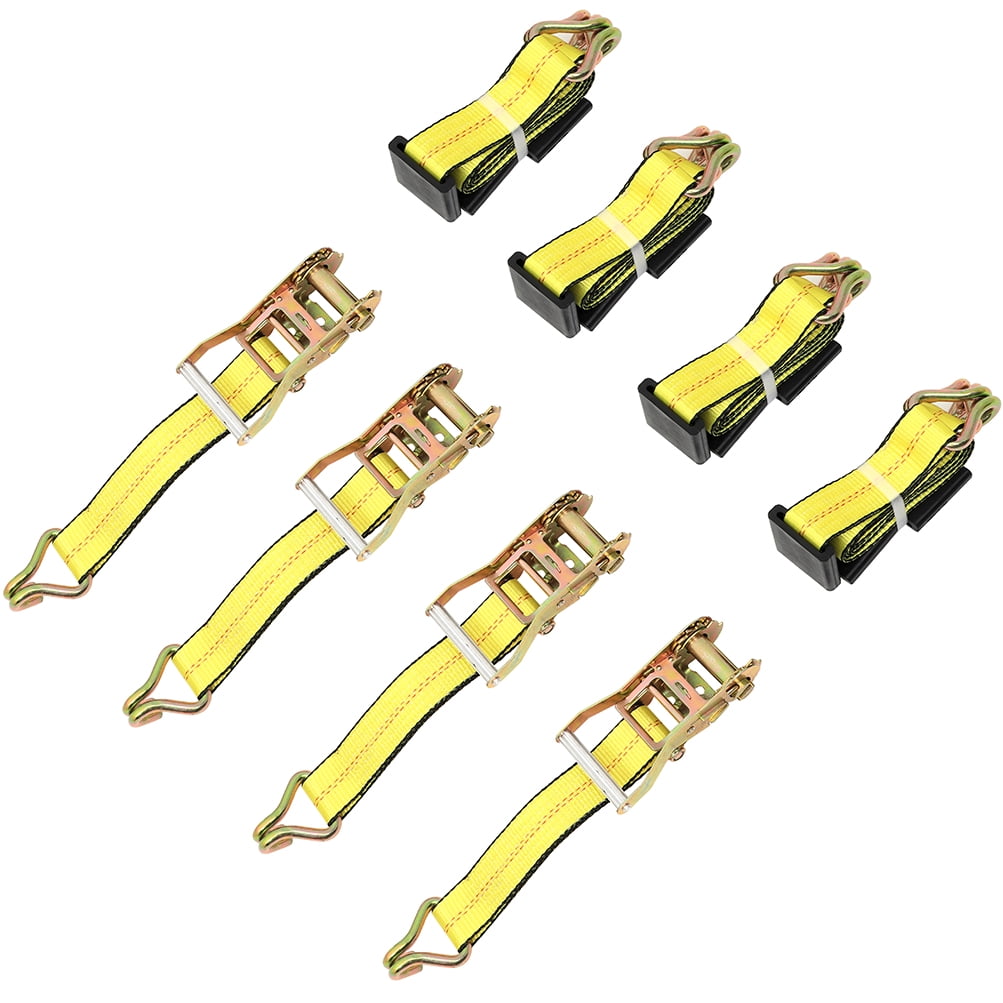 ECCPP NEW (4 Pack) 2"x10' Tire Double J Wire Hook Strap Ratchet Car Hauler Wheel Tie Down