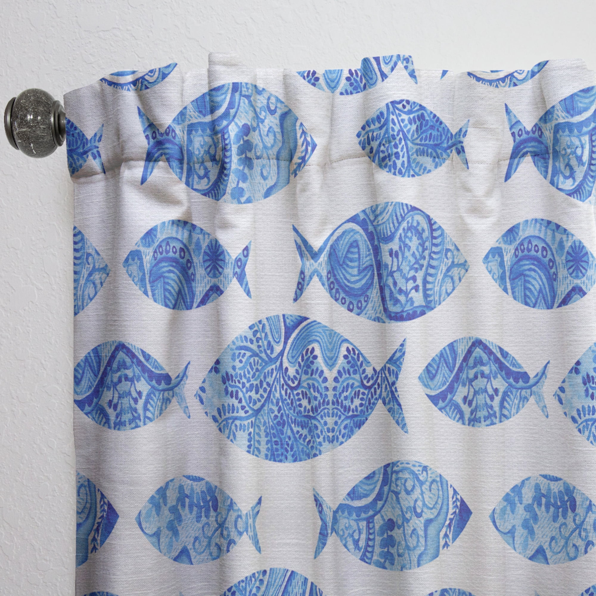 Designart 'Costal Life Form I' Nautical Curtain Panel