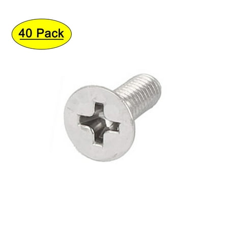 

40 Pcs M4x12mm 316 Stainless Steel Countersunk Machine Screws Bolts