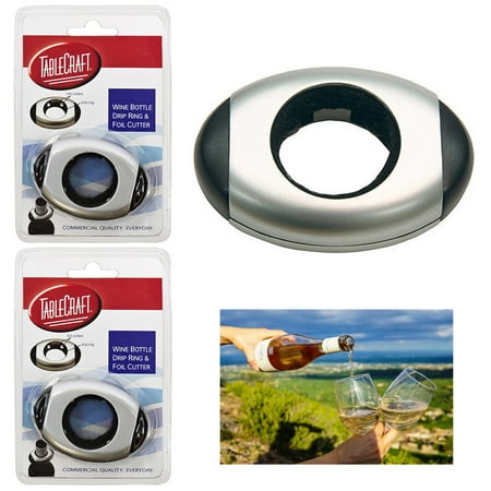 - 2pc Wine Bottle Collar Drip Ring Cap Drop Proof Foil Cutter Home Bar Accessories