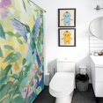 thumbnail image 3 of Flower Hummingbird Shower Curtain Fabric Bathroom Decor with Hooks, 3 of 5