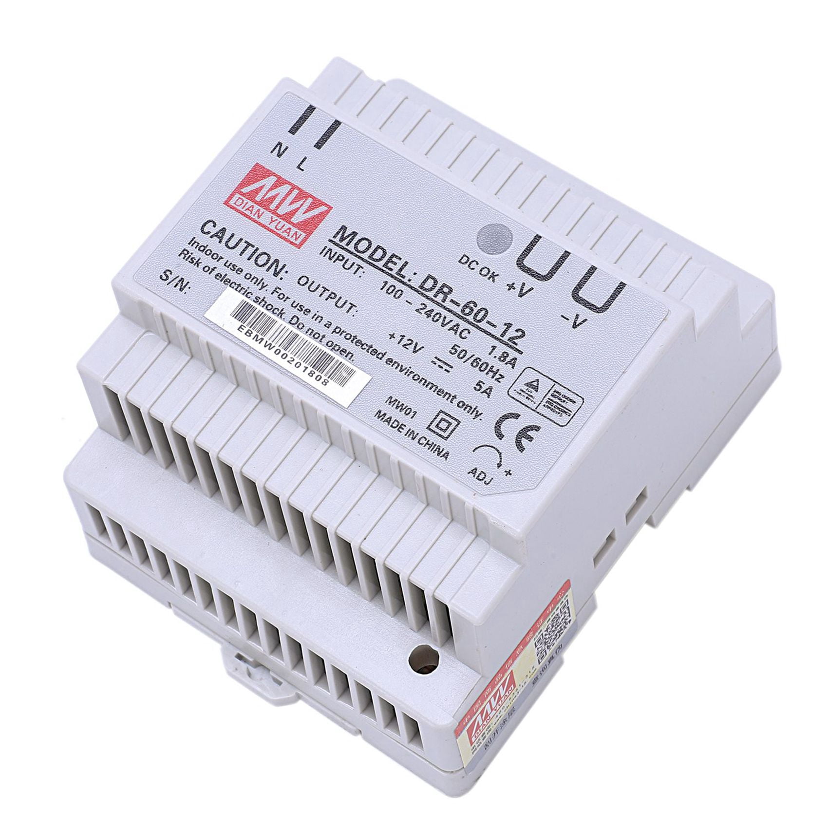 4X Din Rail Power Supply 60W 12V Ac Dc Converter -60-12 Power Supply 12V 60W