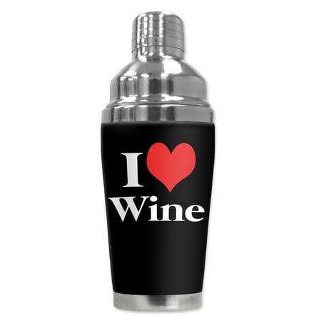 

Mugzie brand 16-Ounce Cocktail Shaker with Insulated Wetsuit Cover - Heart Wine