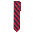 thumbnail image 2 of Jacob Alexander Men's College Stripe Woven 2.75 inch Width Slim Neck Tie - Red Black, 2 of 5