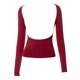 thumbnail image 3 of Blusa Mangas Largas Top corto de otoño para mujer, sin espalda, Y2K, camisetas para mujer, parte delantera y trasera (rojo XS) Ygjytge Rojo T XS para Mujer, 3 of 6