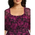 thumbnail image 5 of Terra & Sky Women's Plus Size Smocked Mesh Dress, 5 of 5