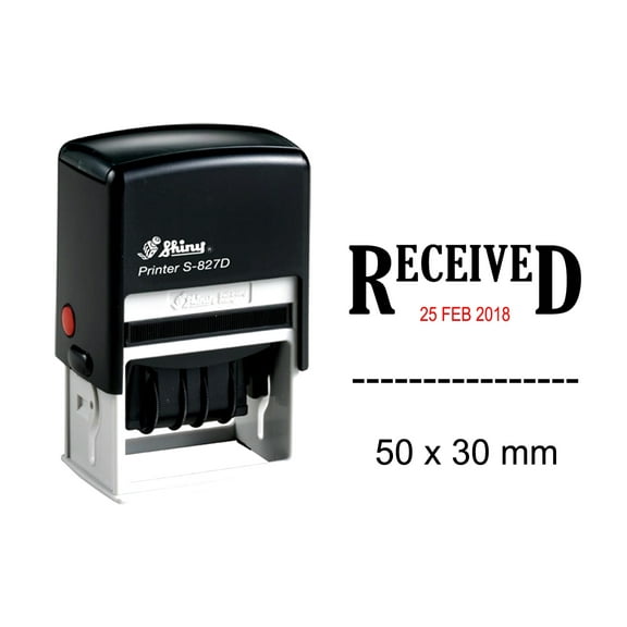 Self Inking Shiny Date Stamper With Received Text Ofiice Stationery Rubber Stamp S-827D