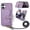 Purple, variant on Wallet Case Compatible with iPhone 16, Classic PU Leather Zipper Pocket Car Key / Cash / Coin / Card Slots Shoulder Strap Kickstand Back Case for iPhone 16, Purple