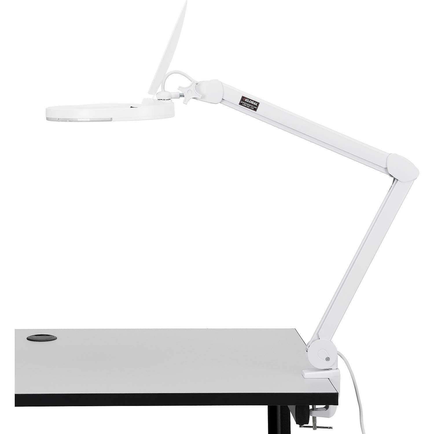 Global Industrial LED Magnifying Lamp, 3 Diopter, White