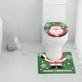 thumbnail image 4 of Christmas Bathroom Mat 2-Piece Set, Plush Faux Wool Toilet Lid Cover and Floor Mat with Non-Slip Backing, Machine Washable Holiday Bathroom Decor B, 4 of 6