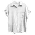 thumbnail image 4 of Women's Solid Color Casual Batwing Sleeve Button Pocket Short Sleeve Shirt, 4 of 4
