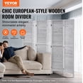 thumbnail image 2 of VEVOR Wood Room Divider Wooden Privacy Screen 6 Panel Room Separation Divider, 2 of 9