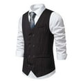 thumbnail image 2 of TKYCMSUAKI Mens Blazer Under $20,Men's Pinstripe Suit Vest Slim Fit Formal Dress Waistcoat Vest Classic Solid Double Breasted Dress Waistcoats Casual Business Vests with Pockets, 2 of 8