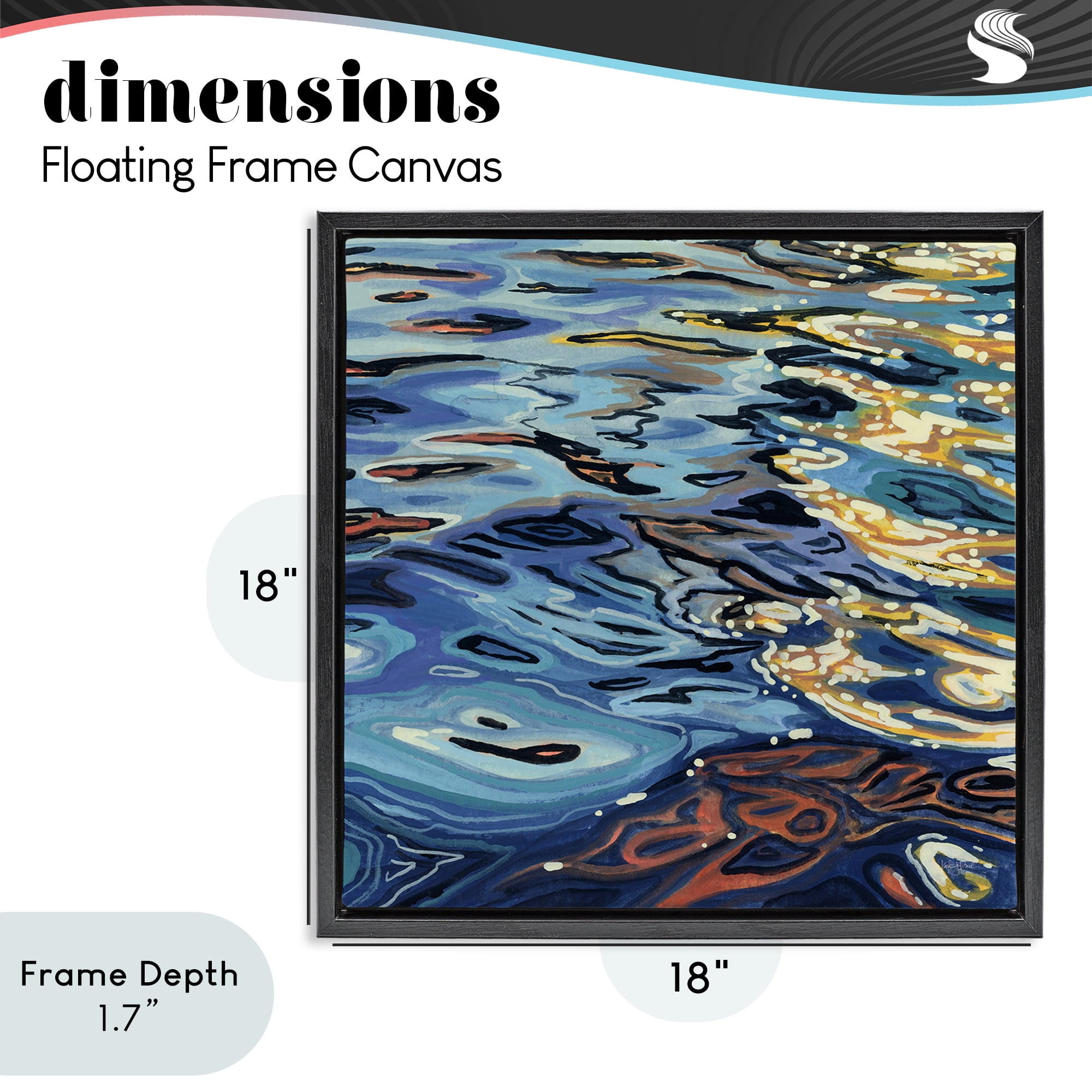 Stupell Industries Sunrise on Rippling Water Black Framed Floater Canvas Wall Art, design by Kate Jarvik Birch