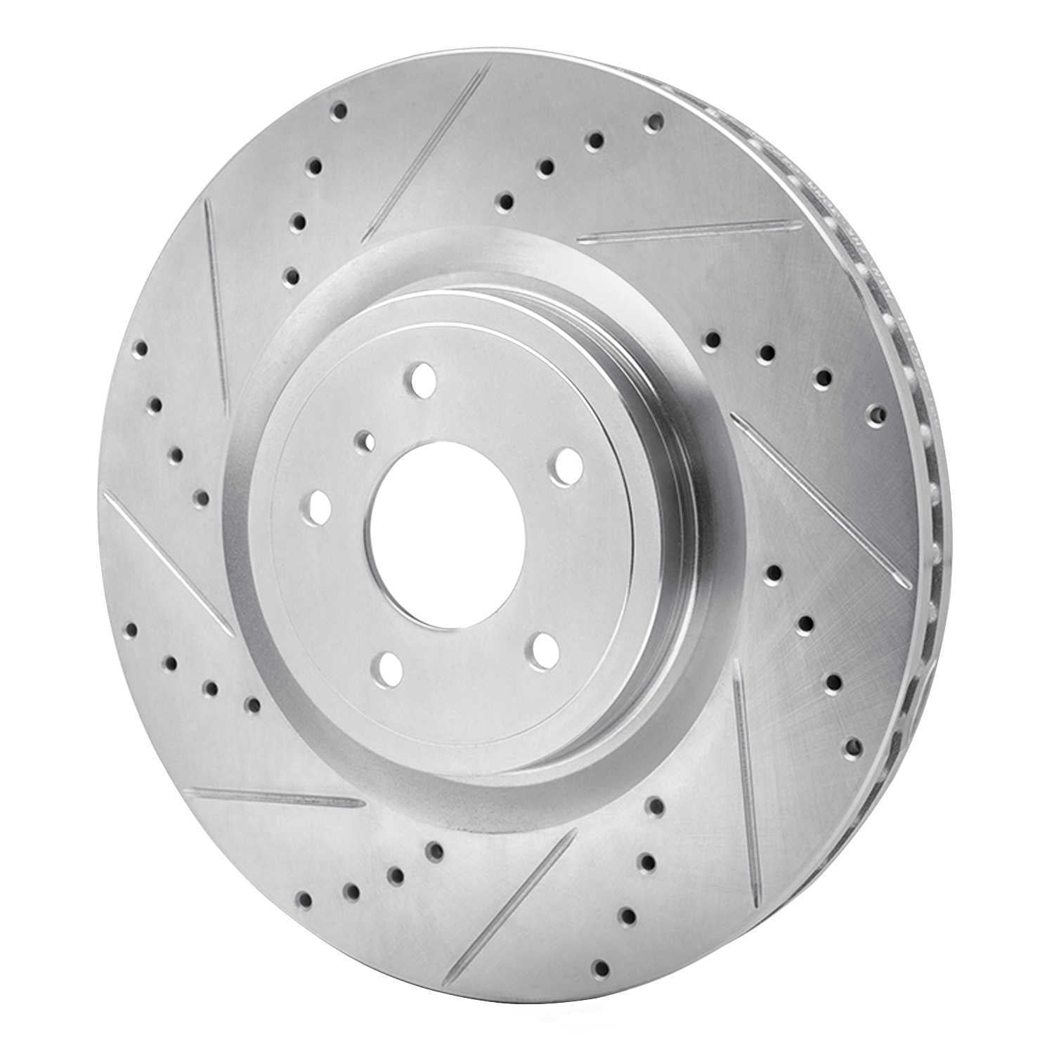 Dynamic Friction Company 631-68012L DFC Brake Rotor - Drilled And Slotted - Silver