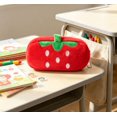 thumbnail image 5 of Plush Strawberry Zipper Pencil Pouch, Kawaii Fruit Themed Large Capacity Stationery Bag for Teens, School & Office Use, 5 of 5