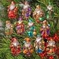 thumbnail image 3 of Colorful Santa Decorative Wooden Clip-on Ornaments Set of 12 by G. Debrekht - Christmas Decor - 8090050C-S12, 3 of 9