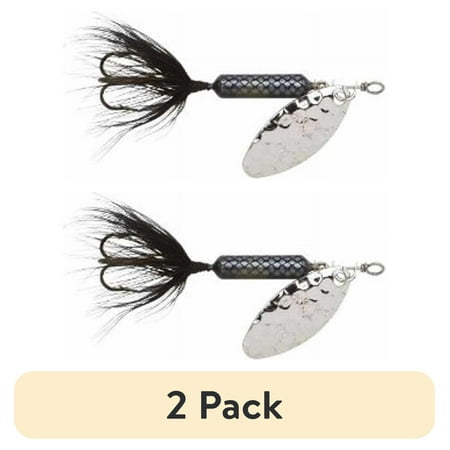 (2 pack) Yakima Bait Worden s Original Rooster Tail Inline Spinnerbait Fishing Lure Black 1/24 oz.
