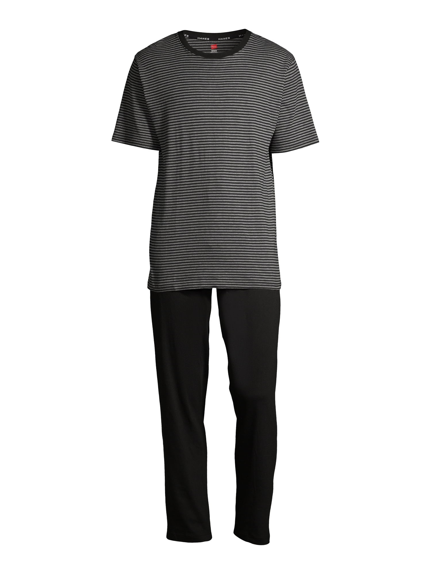 Hanes Men's Soft Pajama Short Sleeve Top and Pants Set