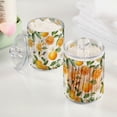 thumbnail image 2 of Yayeee 2 Pack Qtip Holder Bathroom Cotton Swab Canister with Lid Clear Dispenser Set, Orange Bees, 2 of 6