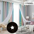 thumbnail image 1 of Star Curtains Stars Blackout Curtains for Kids Girls Bedroom Living Room Colorful Double Layer Star Window Curtains, 1 Panel (40, 1 of 7