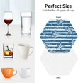 thumbnail image 6 of Lsque Ocean on Striped Pattern 4" Drink Coasters Set of 4, PVC Leather Absorbent Coasters, Table Coaster Set Decorative Coffee Cup Coasters Housewarming Gift -Hexagon, 6 of 6