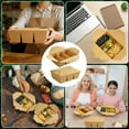 thumbnail image 6 of Disposable Take Out Food Container(3 Compartment), 30 Pack 50 oz Paper Brown To Go Kraft Boxes, Microwaveble, Leak-Resistant for Restaurant, Home, Picnic, 6 of 7