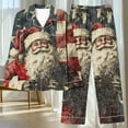 thumbnail image 5 of successthop Plus Size Christmas Pajamas for Women Santa Long Sleeve Lapel Button Nightwear and Pj Pant Xmas Sleepwear, 5 of 6
