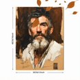 thumbnail image 3 of Bearded Man Watercolor Portrait Canvas Rustic Brown Background Male Art, 3 of 8