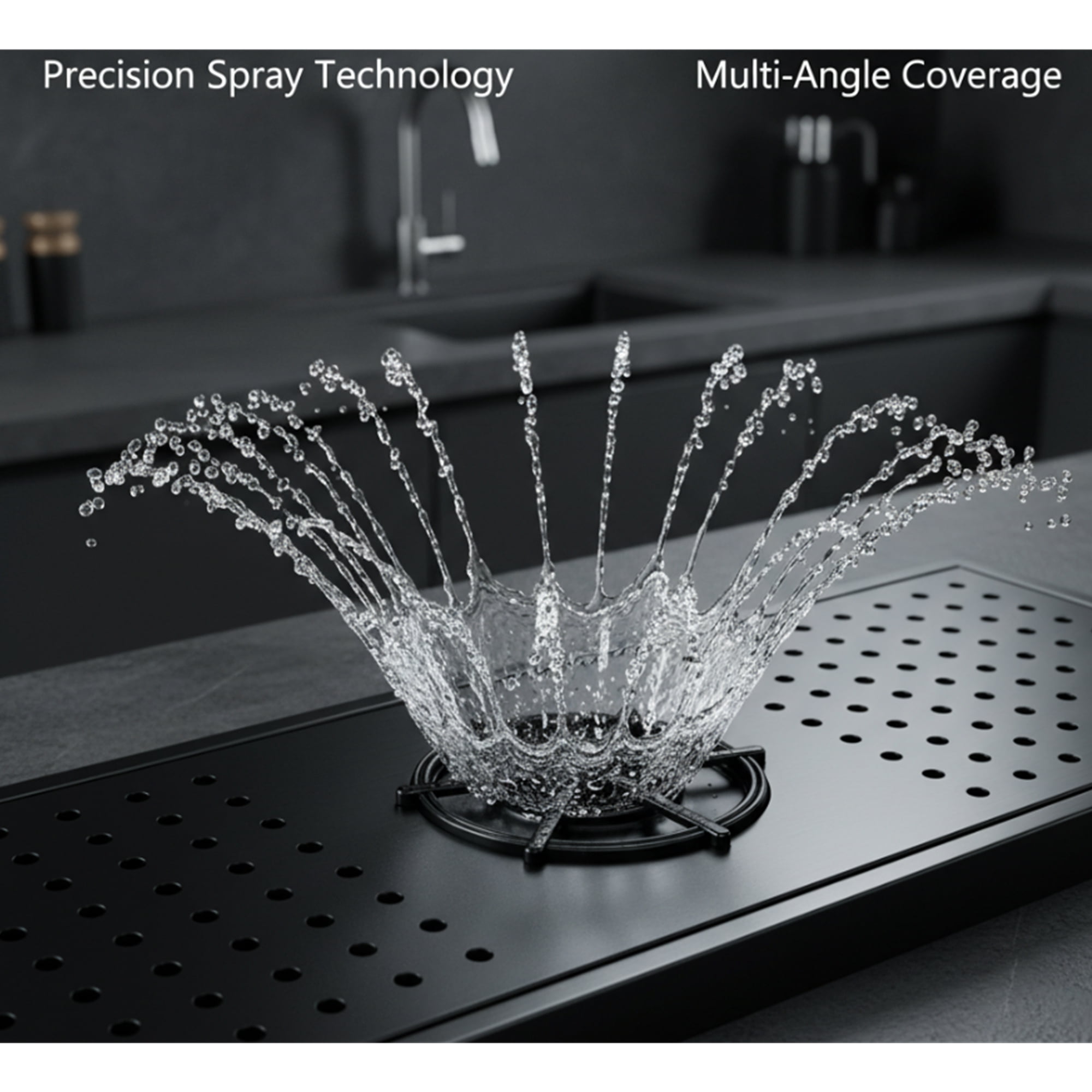 Gunmetal Black Stainless Steel Automatic Cup Rinser, Instant Glass Washer for Sink - For Coffee Mugs, Beer Glasses & Baby Bottles in Home, Cafe, Bar & Restaurant