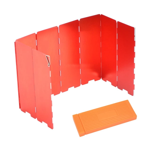 Parabrisas de estufa plegable Zulema para Camping 8 placas rojo