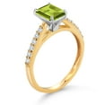 thumbnail image 3 of Gem Stone King 1.18 Ct Green Peridot G/H Lab Grown Diamond 10K Yellow and White Gold Engagement Ring (Size 9), 3 of 4