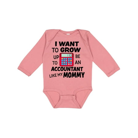 

Inktastic I Want To Grow up To Be An Accountant Like My Mommy Gift Baby Boy or Baby Girl Long Sleeve Bodysuit