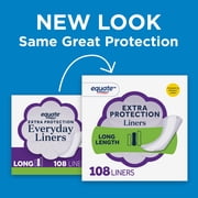 Equate Extra Protection Everyday Panty Liners, Long Length, 108 Count