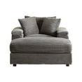thumbnail image 5 of TUANLUO 44" Single Chaise Lounge Indoor, Oversized Corduroy Lounge Chair with Ottoman, Deep Seat Single Recliner Chair with Pillows, Soild Wood Sofa Couch for Living Room, Grey, 5 of 8