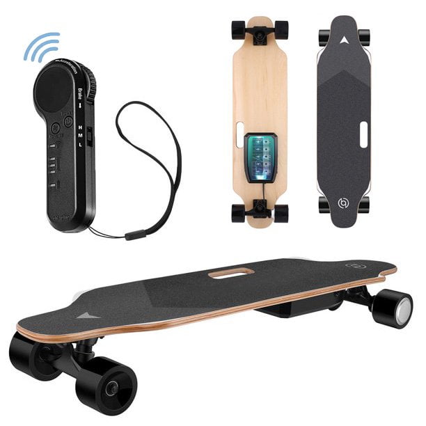 Skateboard Longboard with Remote 8 Layers Maple Skateboard Cruiser Max 20 KM/H 
