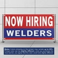 thumbnail image 3 of Now Hiring Welders Welding Jobs 13 oz Heavy Duty Vinyl Banner Welder Jobs Available Help Wanted Sign for Business Advertising Indoor/Outdoor Single-Sided with Metal Grommets (4x6 ft, Re & Wh & Bl), 3 of 6