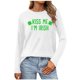 thumbnail image 4 of Uootdi St Patricks Day Long Sleeve Shirts for Women Retro Lucky Clover Tshirt Irish Shamrock Graphic Tee Tops Gift, 4 of 5