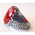 thumbnail image 3 of Red Onyx Mans Ring, Natural Red Onyx Gents Ring, December, Silver Jewelry, 925 Silver Ring, Birthday Gift, Heavy Mens Ring, Arabic Design, Ottoman Style Ring, Christmas, Turkey Mens Signet Ring, 3 of 6