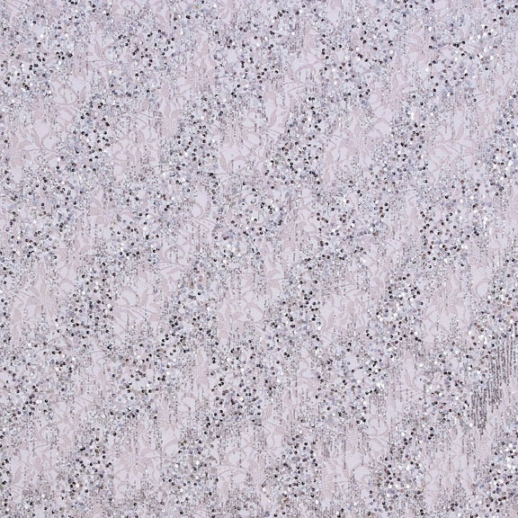 Zelouf Eloquent Floral Sequins Paillete Embroidery Lace  , Sewing, DIY, Crafts Fabric by the Yard, Moon Mist, 3 Yard