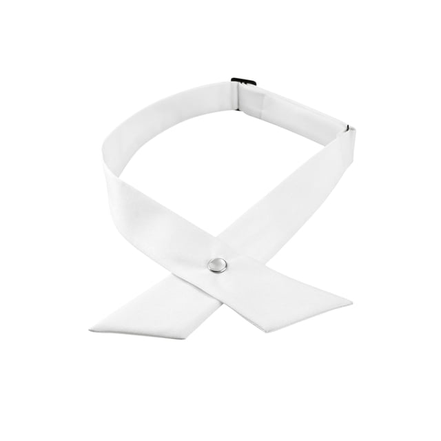 Corbatas de lazo cruzadas ajustables INSPIRE CHIC para mujeres, con botón a presión, para uniforme escolar, color blanco, talla única