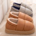 thumbnail image 4 of Feslishoet-Zapatillas de algodón para hombre y mujer, zapatos de fondo grueso, antideslizantes e impermeables, de felpa, para uso doméstico, 4 of 5